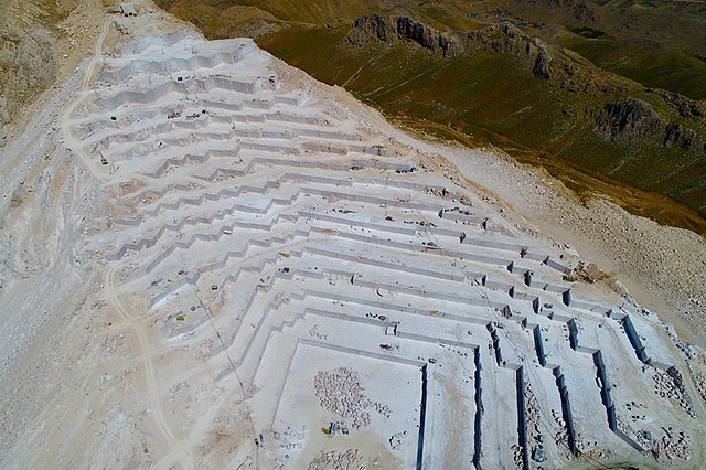 A Cream Marble Quarry In Iran