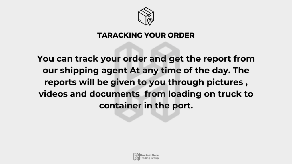 a slide informing customers about how to track their order